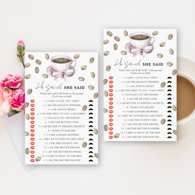 Coffee & Bow Bridal shower He said she said game (Creator Uploaded)