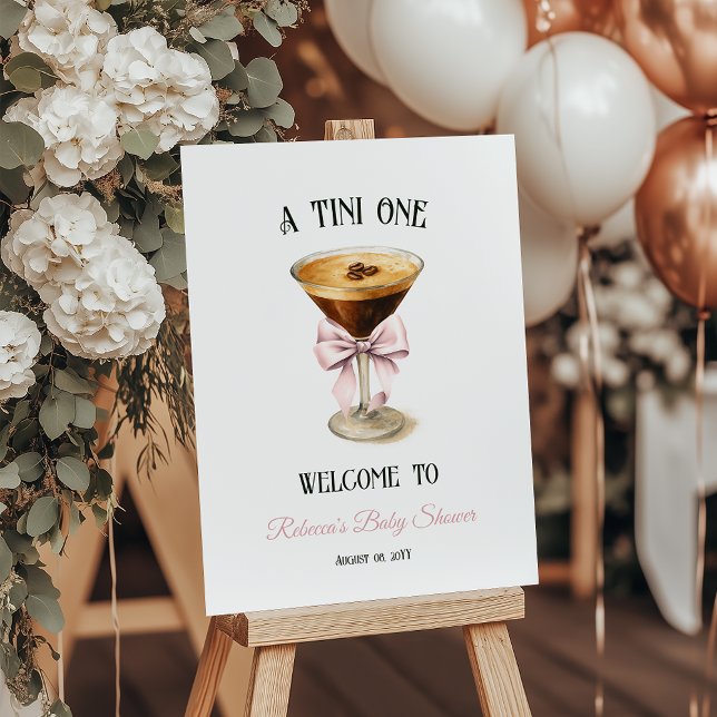 Coffee Bow Espresso Martini Baby Shower Welcome Foam Board (Creator Uploaded)
