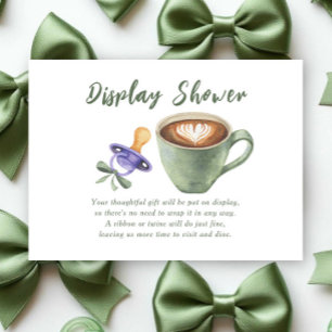 Coffee Bow Pacifier Baby shower Display shower Enclosure Card