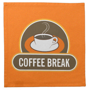Coffee Break Cafe Cup Cloth Orange Cloth Napkins