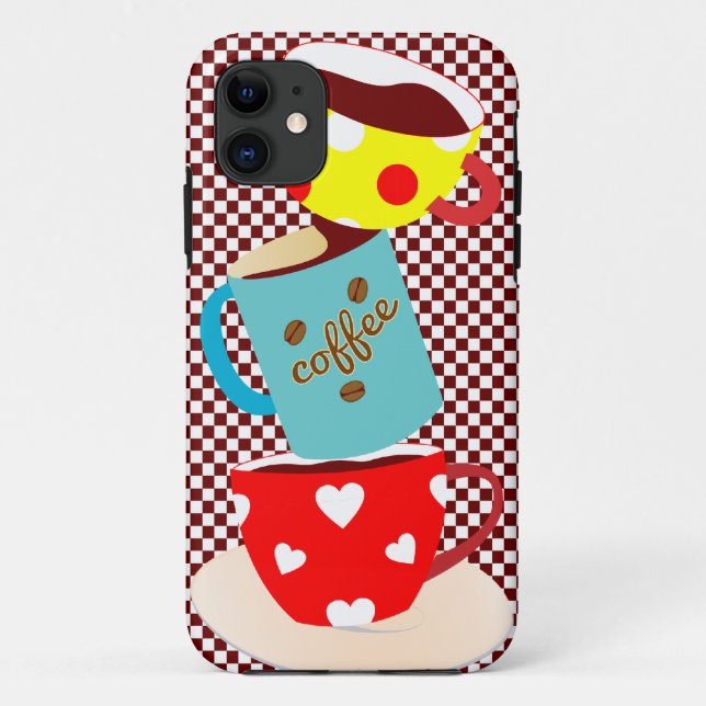 Coffee Break Checks Case-Mate iPhone Case (Back)