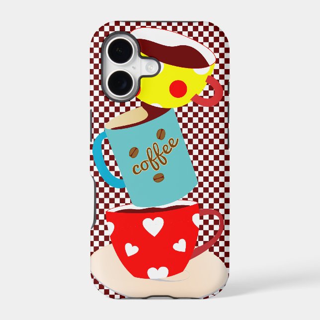 Coffee Break Checks Iphone Case (Back)