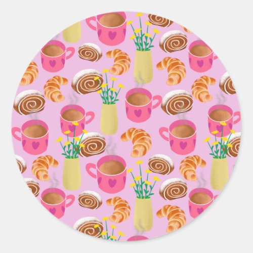 Coffee break classic round sticker