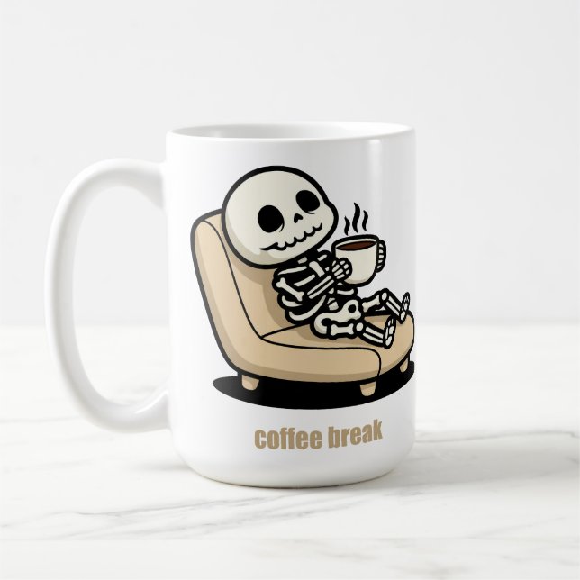 Coffee Break – Grim Reaper Dark Humor Coffee  Coffee Mug (Left)