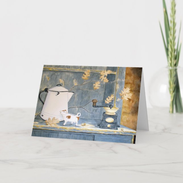 Coffee Break Still Life Blank Greeting Card (Front)