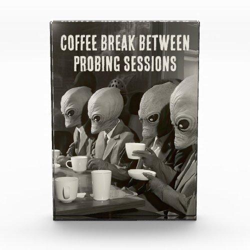 Coffee Break Taking a Pause from Alien Abductions Photo Block
