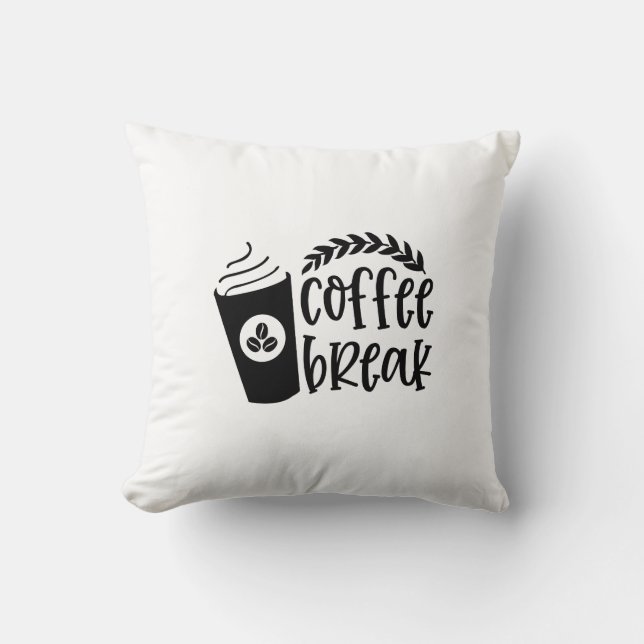 Coffee Break Throw Pillow (Front)