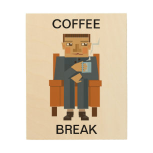 Coffee break wood wall art
