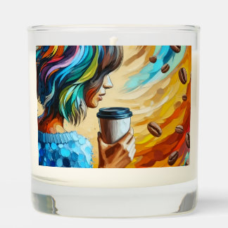 Coffee Breeze Art Candle – Cozy Coffee Girl Design