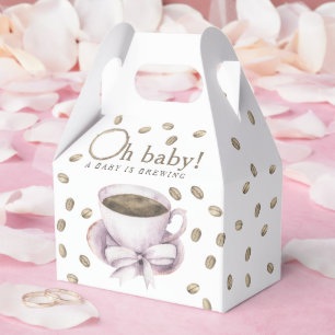 Coffee brewing and a bow Baby shower Favor Boxes