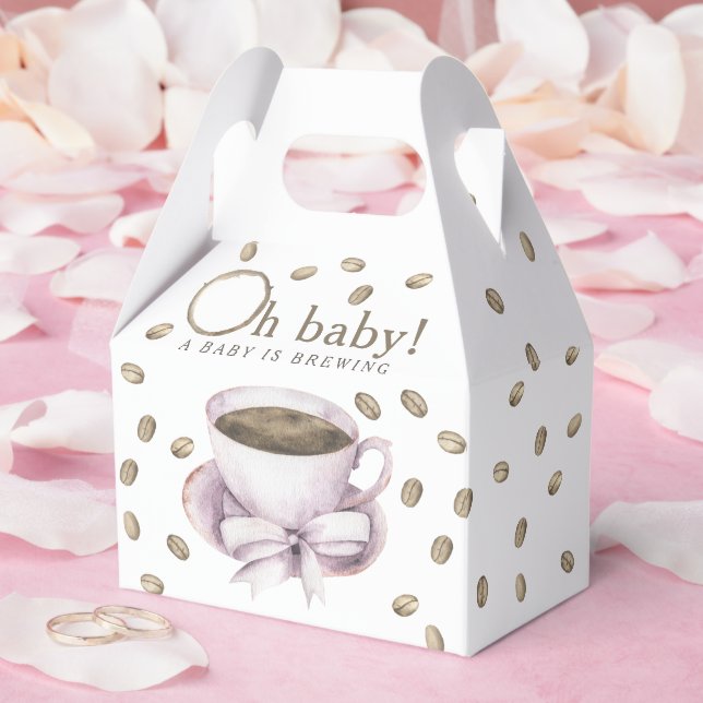 Coffee brewing and a bow Baby shower Favor Boxes (Wedding)