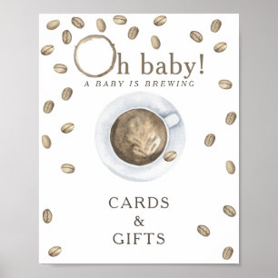 Coffee brewing baby shower Cards and Gifts Poster