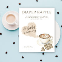 Coffee brewing baby shower - diaper raffle poster