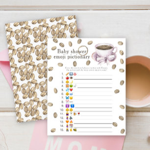 Coffee brewing baby shower Emoji picture game