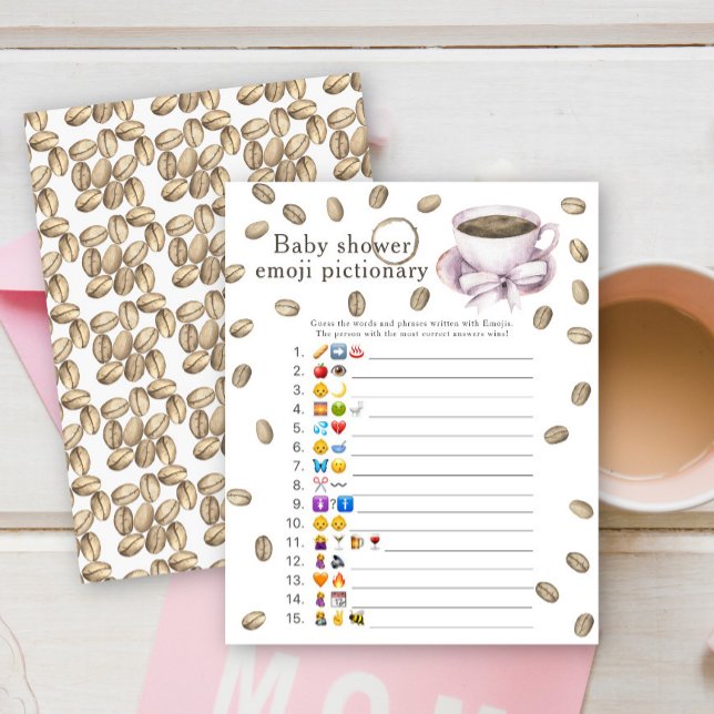 Coffee brewing baby shower Emoji picture game (Creator Uploaded)