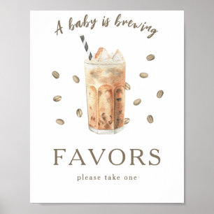 Coffee brewing baby shower Favors Poster