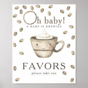 Coffee brewing baby shower Favors Poster