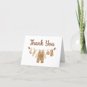 Coffee Brewing Baby Shower  Letterpress Thank You Card