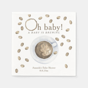 Coffee brewing Baby shower Napkins