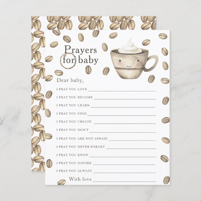 Coffee brewing baby shower Prayers for baby (Front/Back)