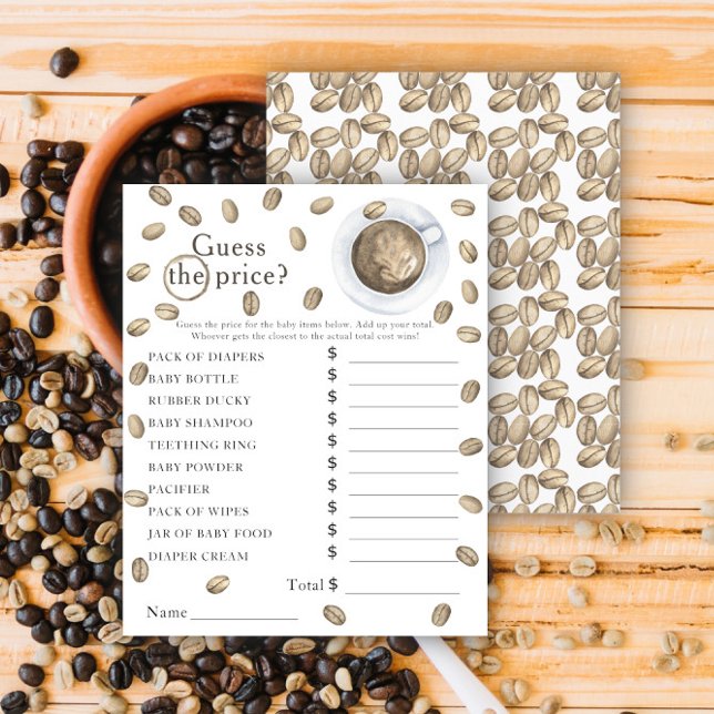 Coffee brewing baby shower Price Guess Game (Creator Uploaded)