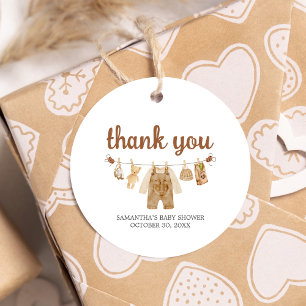 Coffee Brewing Baby Shower Round Favor Tags