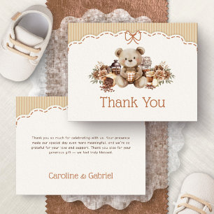 Coffee Brewing Baby Shower Thank You Card