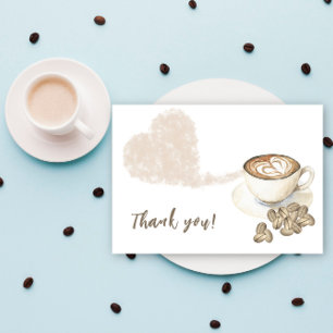 Coffee brewing Baby shower Thank you  Card