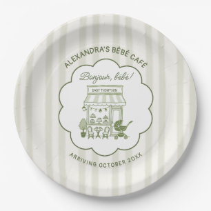 Coffee Brewing Bebe Brunch Neutral Baby Shower Paper Plates