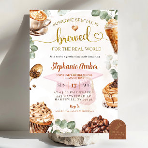 Coffee Brewing Graduation Party Invitation