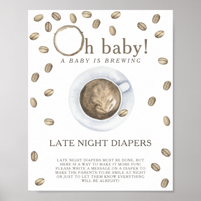 COFFEE BREWING - Late night diapers game Poster (Front)