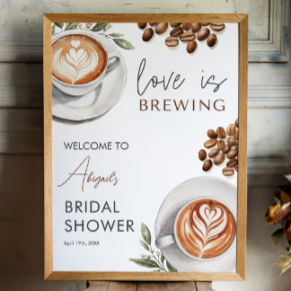 Coffee Bridal Shower - 18x24 Welcome Poster
