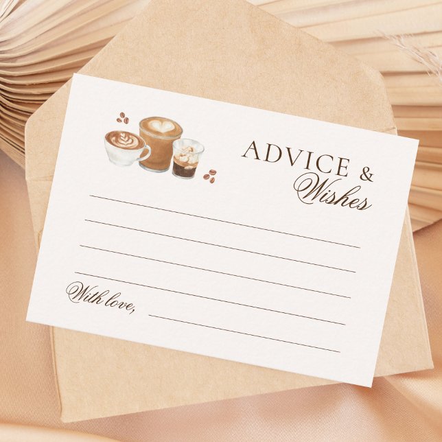 Coffee Bridal Shower Advice and Wishes Enclosure Card (Creator Uploaded)