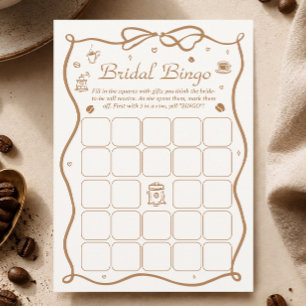 Coffee Bridal Shower Bridal Bingo Game Card