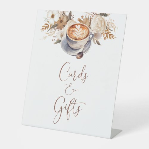 Coffee Bridal Shower Cards And Gifts Pedestal Sign