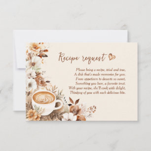 Coffee Bridal Shower Downloadable Recipe Request Invitation