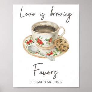 Coffee bridal shower Favors please take one Poster