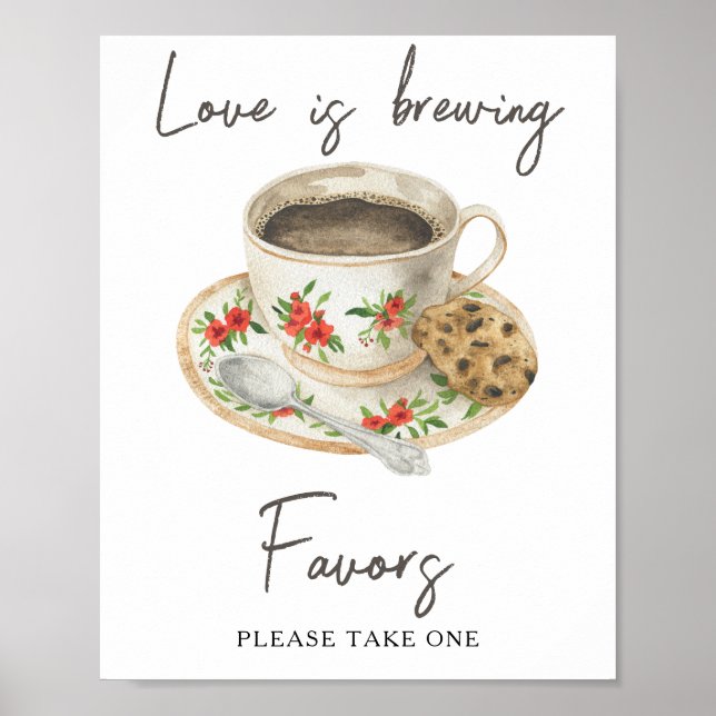 Coffee bridal shower Favors please take one  Poster (Front)