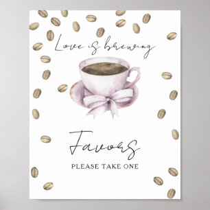 Coffee bridal shower Favors please take one Poster