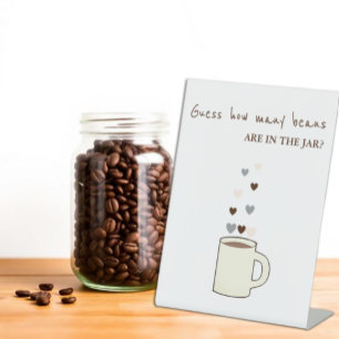 Coffee Bridal Shower Guess How Many Beans Pedestal Sign