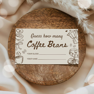 Coffee Bridal Shower Guess How Many Coffee Beans Enclosure Card