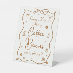 Coffee Bridal Shower Guess How Many Coffee Beans Pedestal Sign