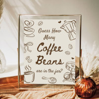 Coffee Bridal Shower Guess How Many Coffee Beans 