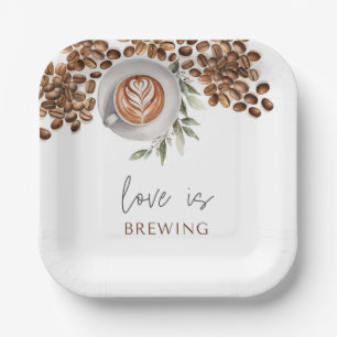 Coffee Bridal Shower - Love is Brewing Paper Plates