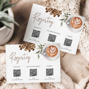 Coffee Bridal Shower - Love is Brewing Registry Enclosure Card