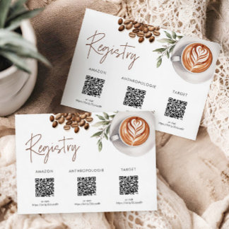 Coffee Bridal Shower - Love is Brewing Registry Enclosure Card