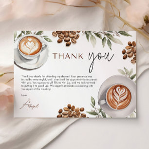 Coffee Bridal Shower - Love is Brewing Thank You Card