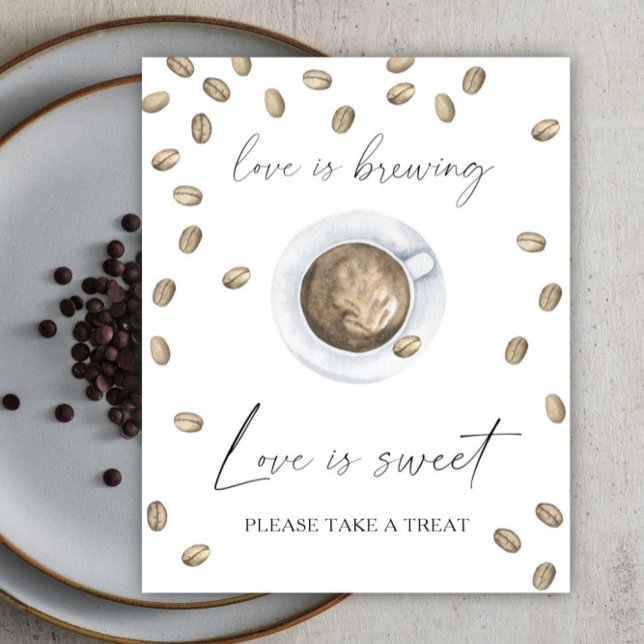 coffee bridal shower Love is sweet take a treat Poster (Creator Uploaded)