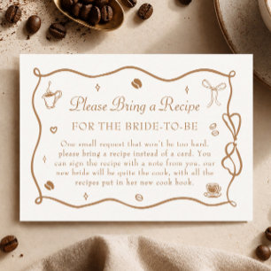 Coffee Bridal Shower Recipe Request  Enclosure Card