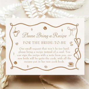 Coffee Bridal Shower Recipe Request  Enclosure Card